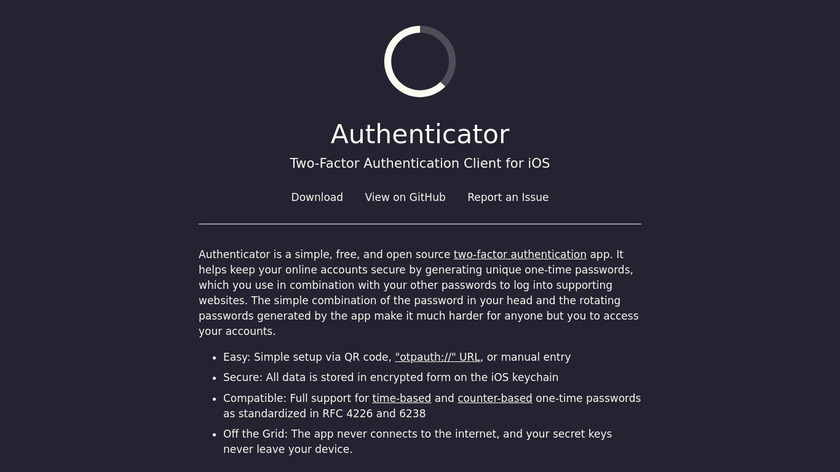Authenticator Landing Page