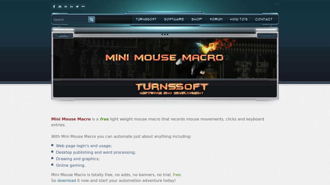 Mini Mouse Macro Landing page