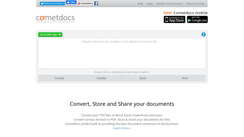 CometDocs Landing Page