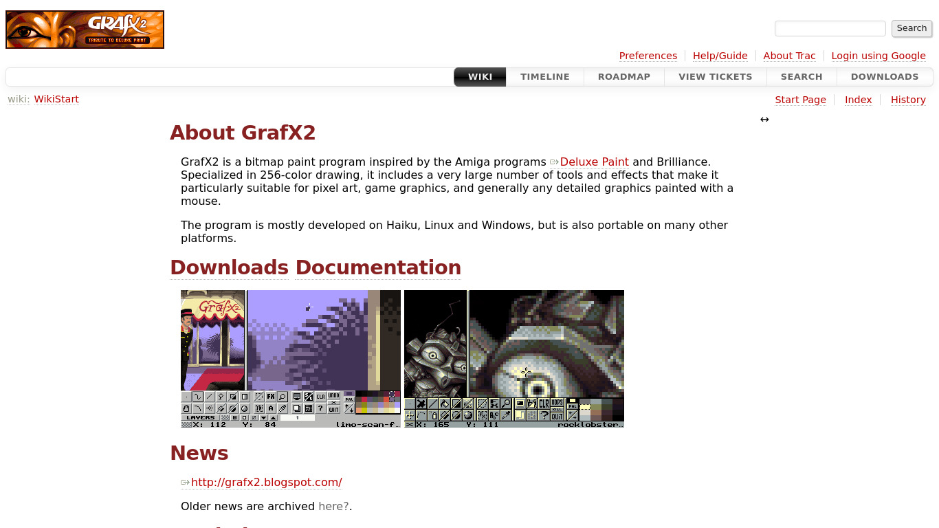 Grafx2 Landing page