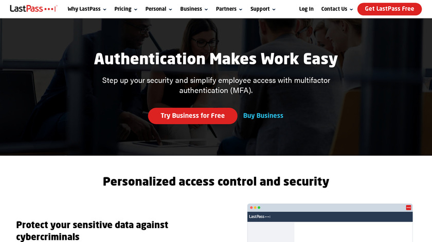 LastPass Authenticator Landing Page