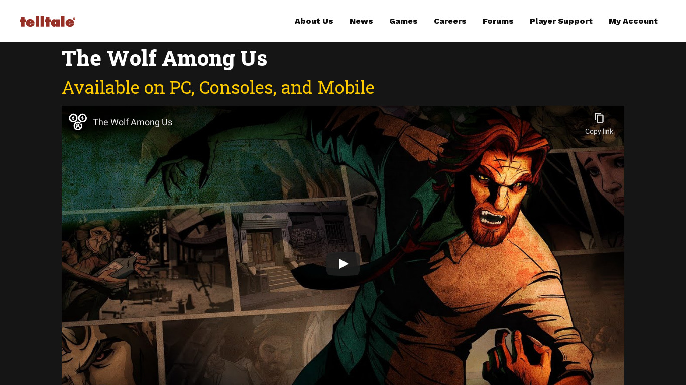 The Wolf Among Us Landing page