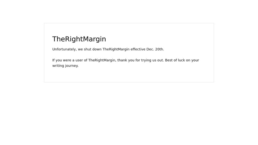TheRightMargin Landing Page