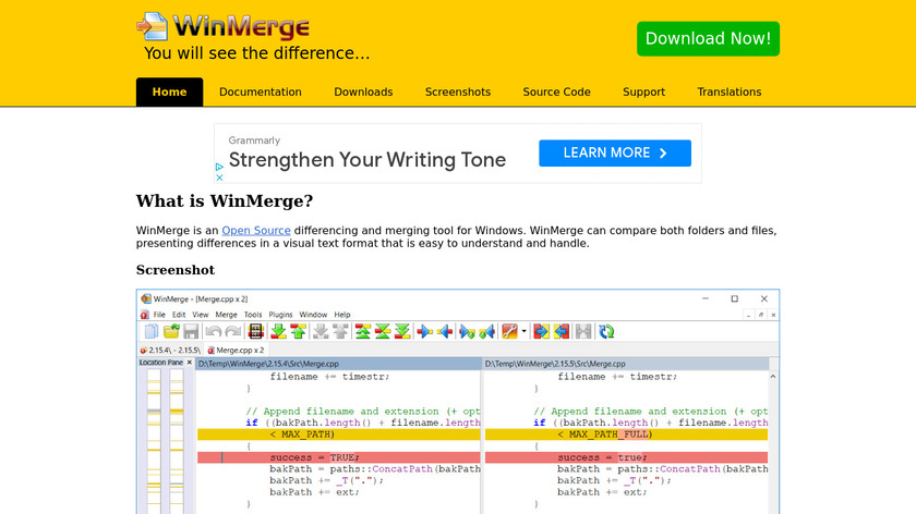 WinMerge Landing Page