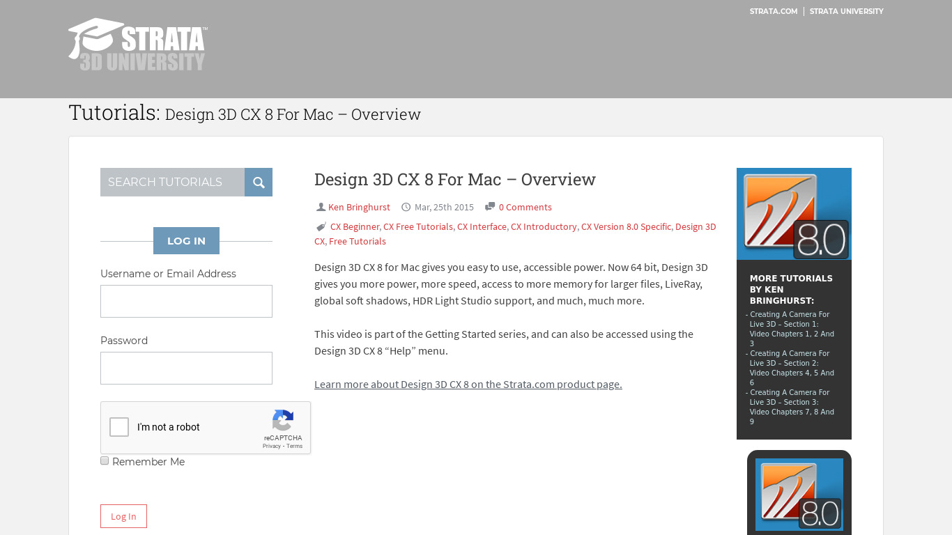 Strata Design 3D CX Landing page