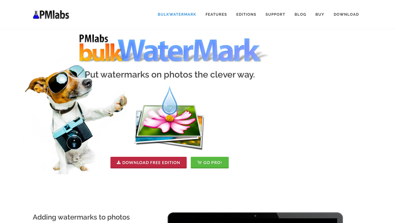 bulkWaterMark Landing page