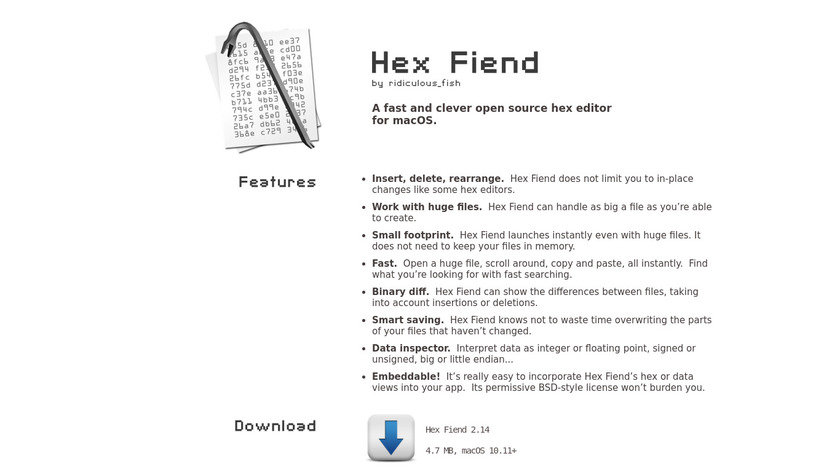Hex Fiend Landing Page