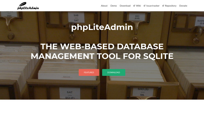 PHPLiteAdmin Landing Page