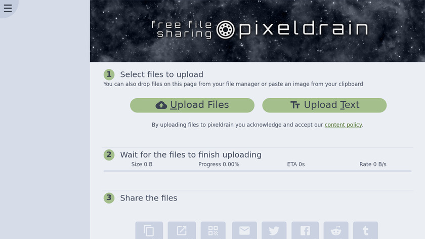 Pixeldrain Landing Page