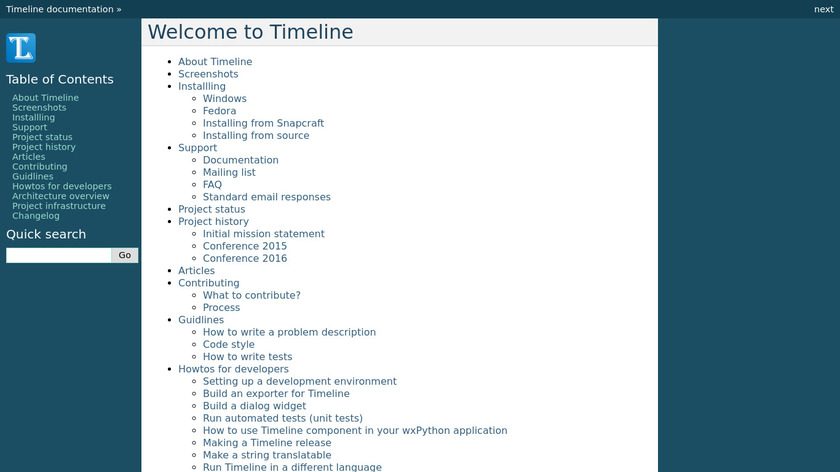 Timeline Landing Page