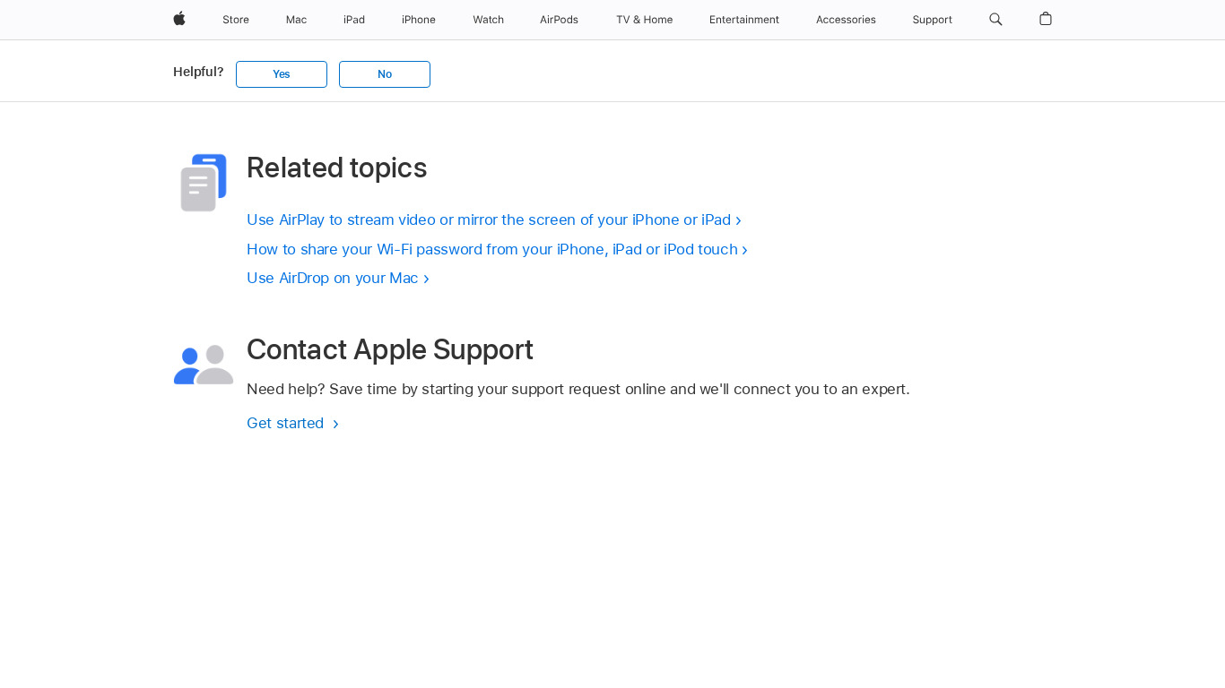 AirDrop by Apple Landing page