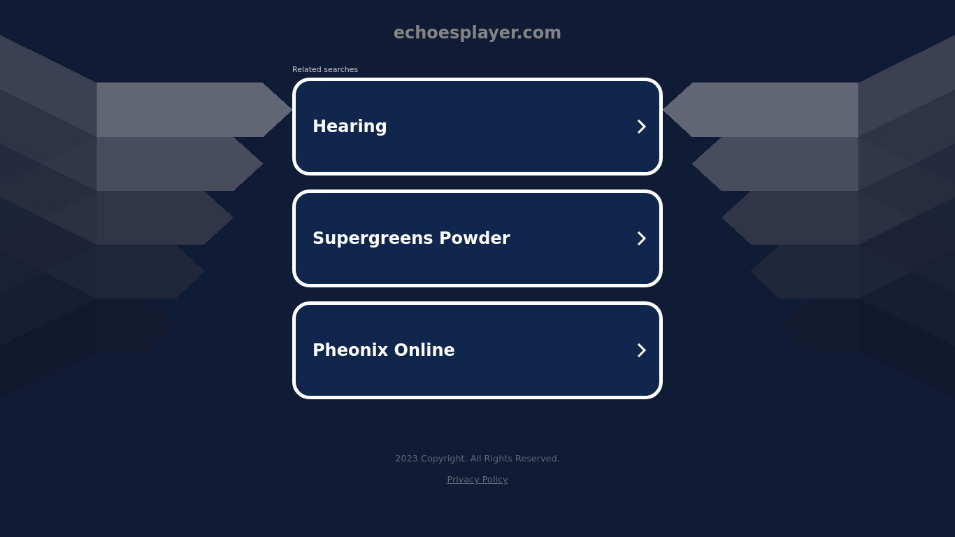Echoes Player Landing page