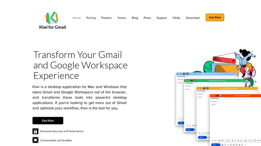 Kiwi for Gmail Landing Page