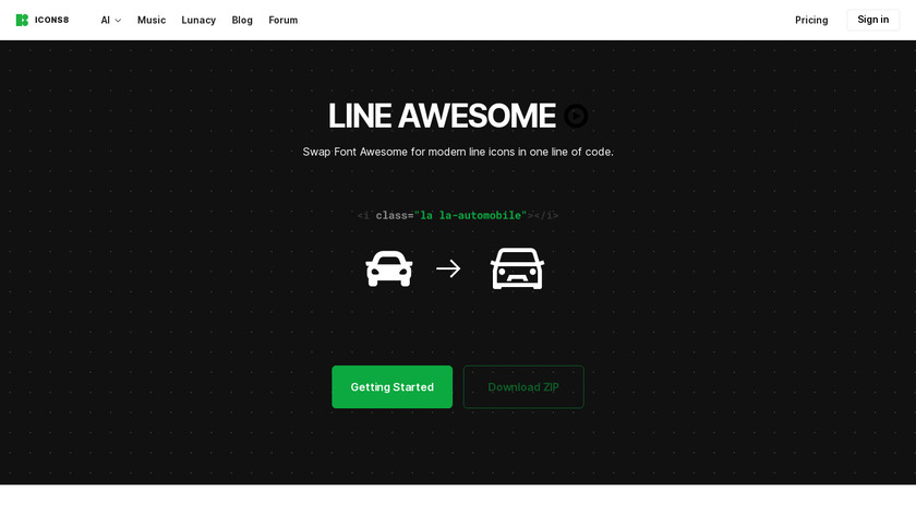 Line Awesome Landing Page