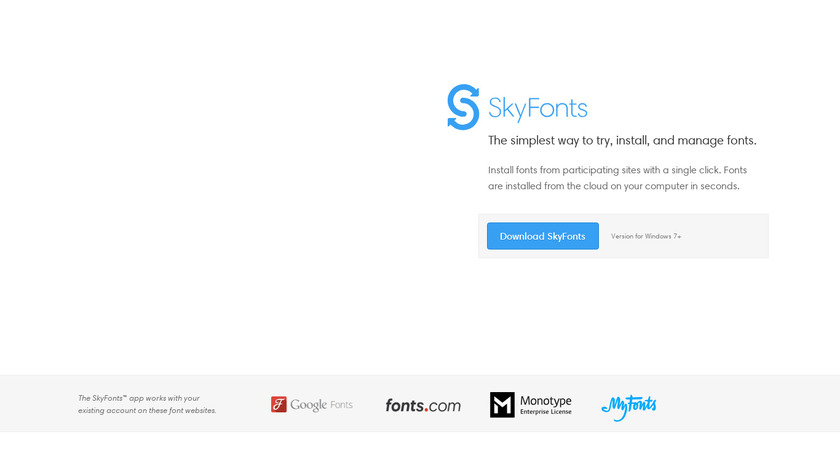 SkyFonts Landing Page