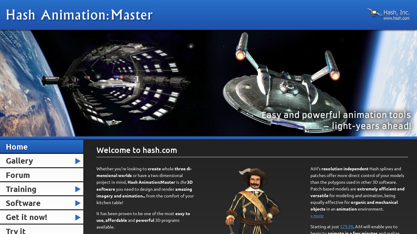 Animation Master Landing page