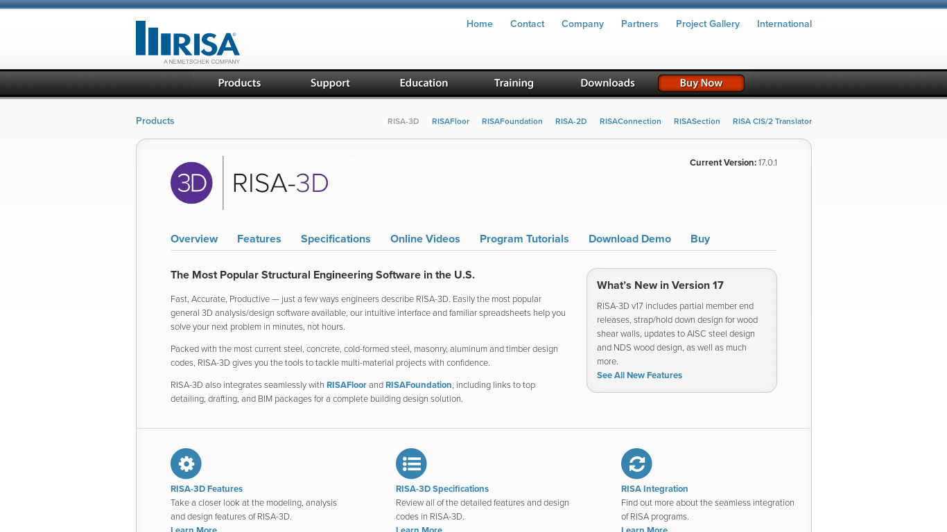 craft.risa.com RISA-3D Landing page