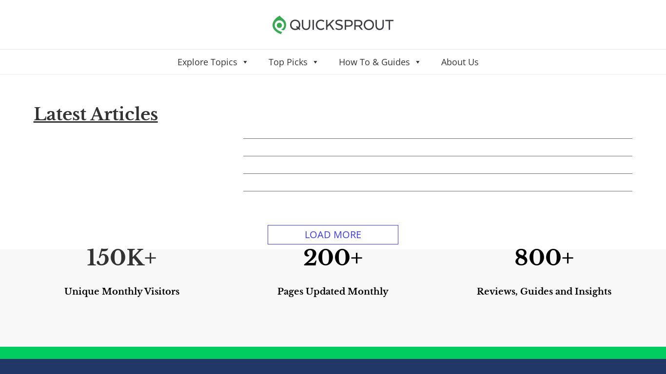 QuickSprout Landing page