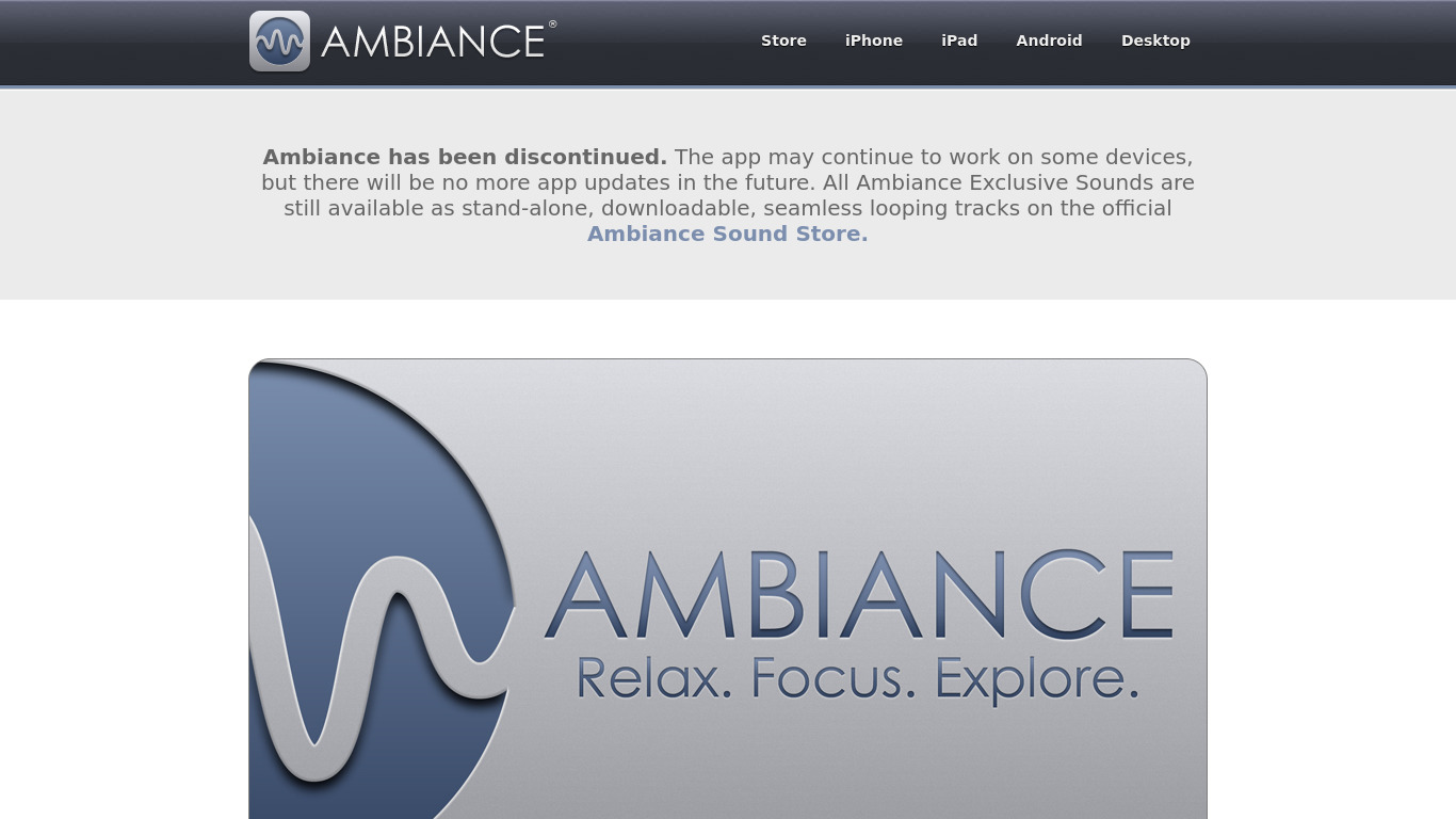 Ambiance Landing page
