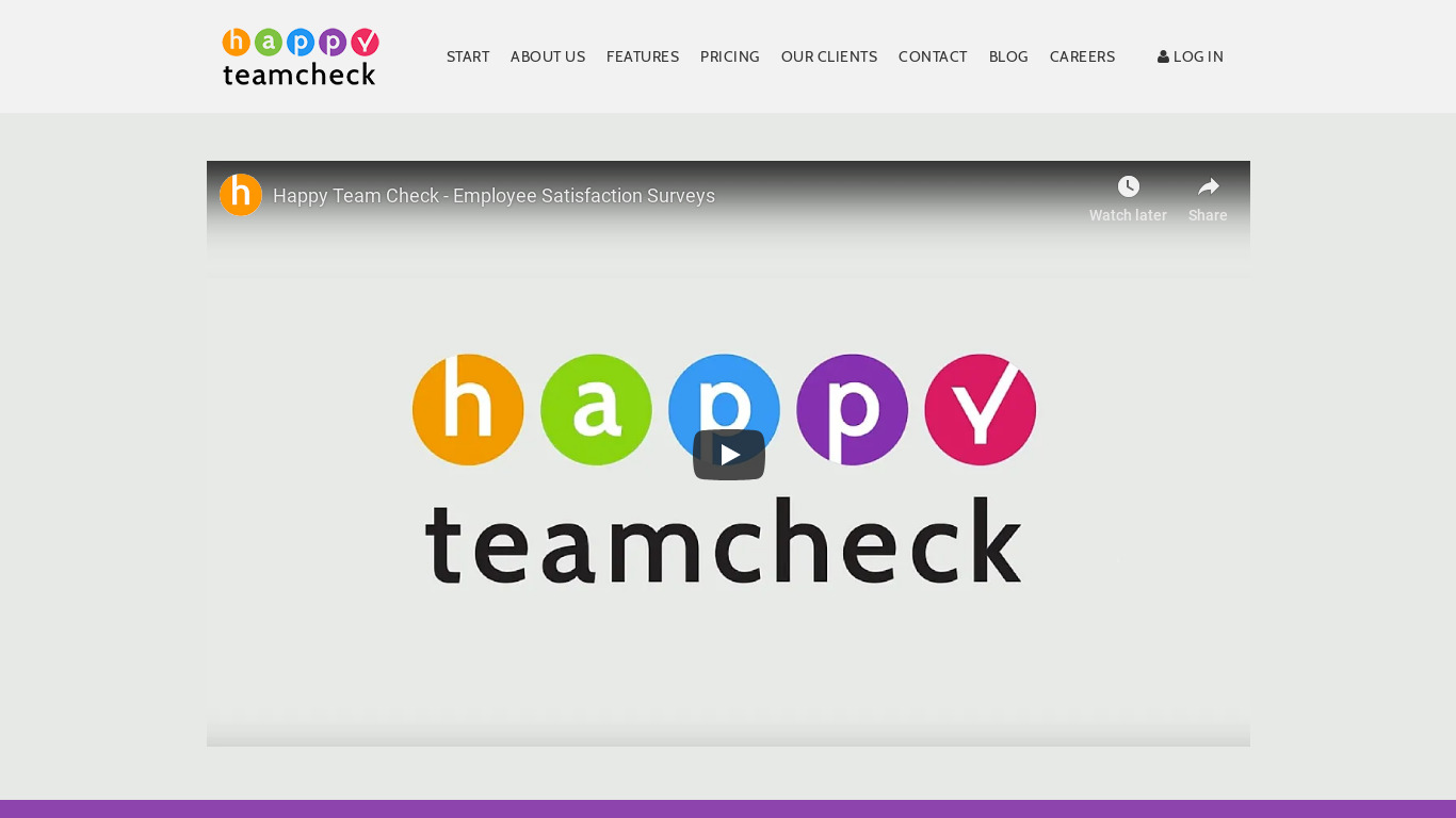 Happy Team Check Landing page