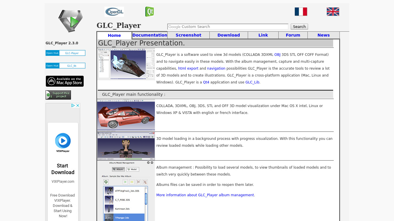 GLC_Player Landing page