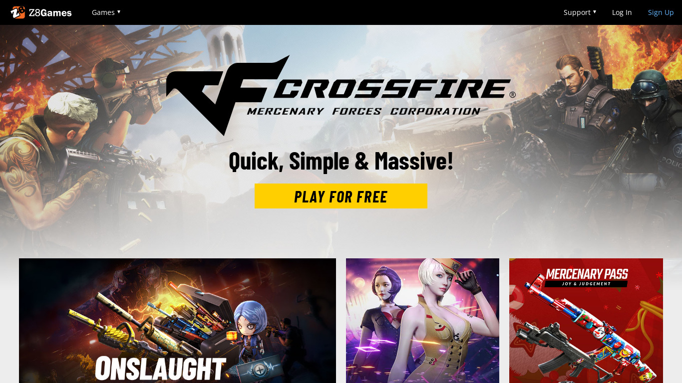CrossFire Landing page