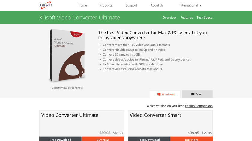 Xilisoft Video Converter Landing Page