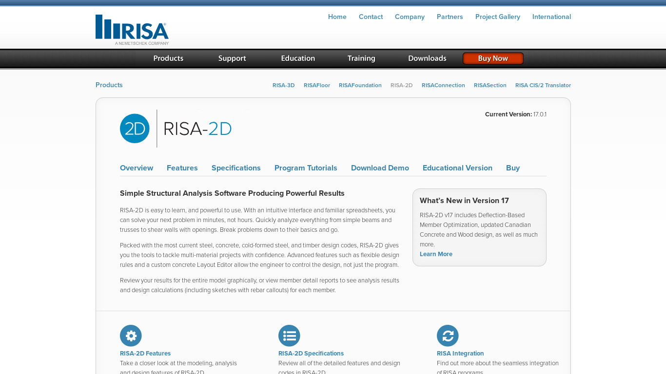 craft.risa.com RISA-2D Landing page