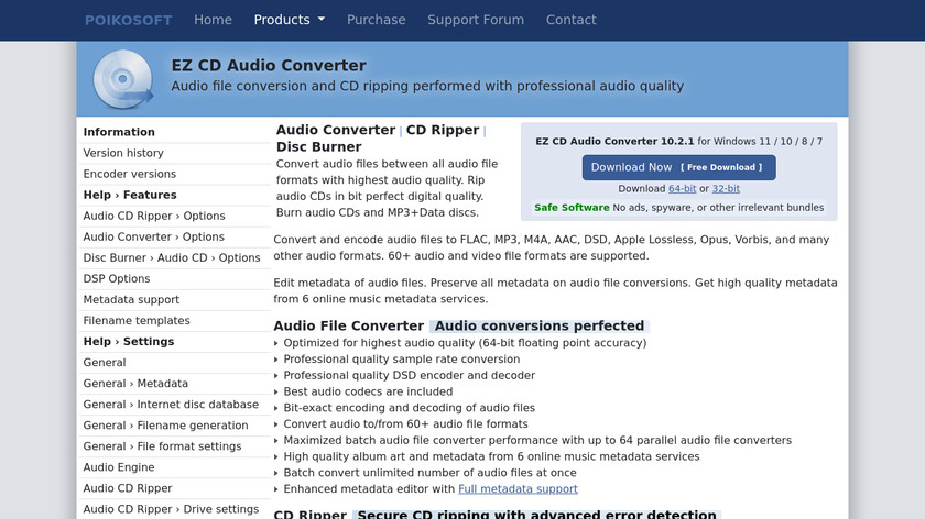EZ CD Audio Converter Landing Page