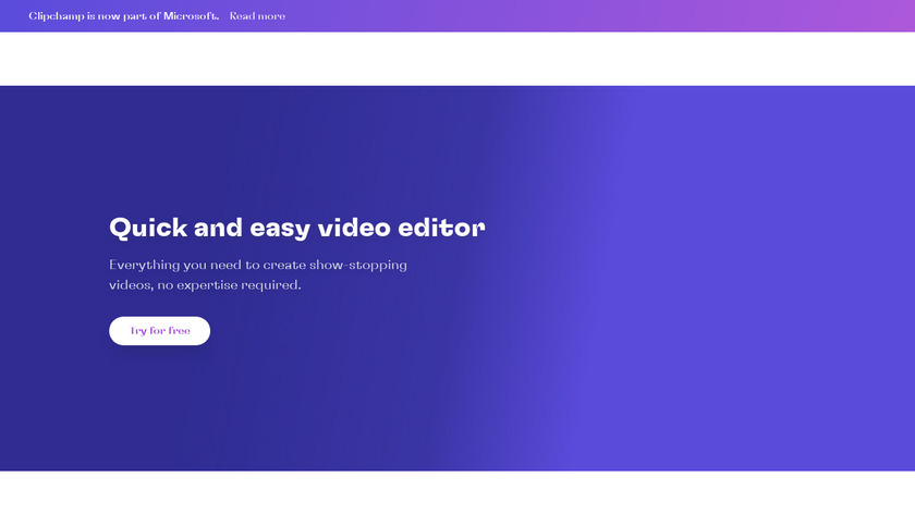Clipchamp Landing Page