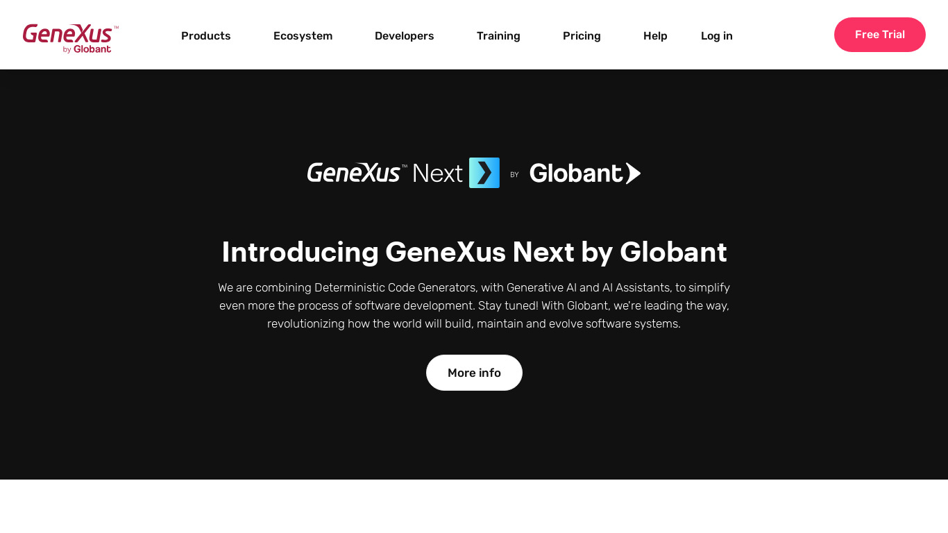GeneXus Landing page