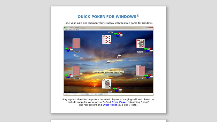 Quick Poker Landing Page