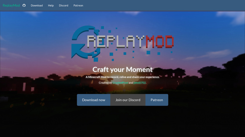 ReplayMod Landing Page