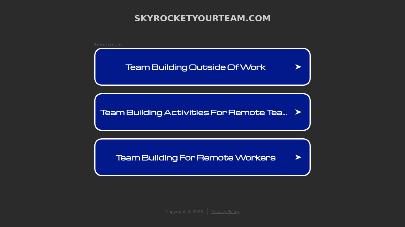 Skyrocket Your Team Landing page