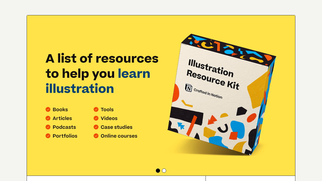Illustration Resource Kit Landing page