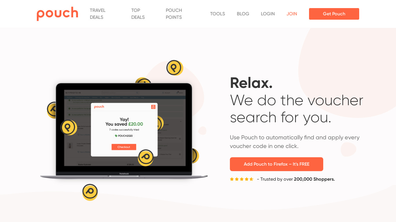 Pouch Landing page