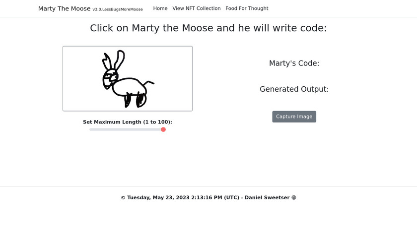 Marty the Moose Landing Page