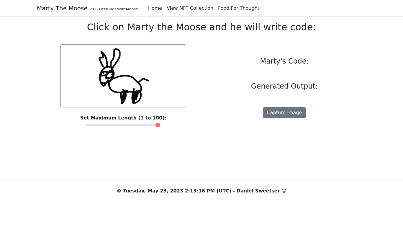 Marty the Moose Landing page