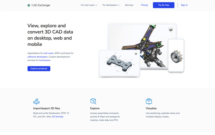 CAD Exchanger Landing Page