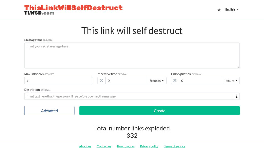 This Link Will Self-Destruct Landing Page