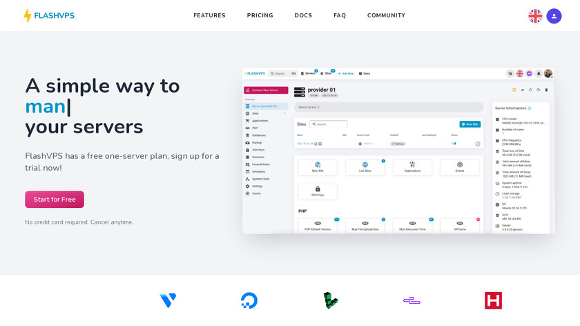 FlashVPS Landing Page
