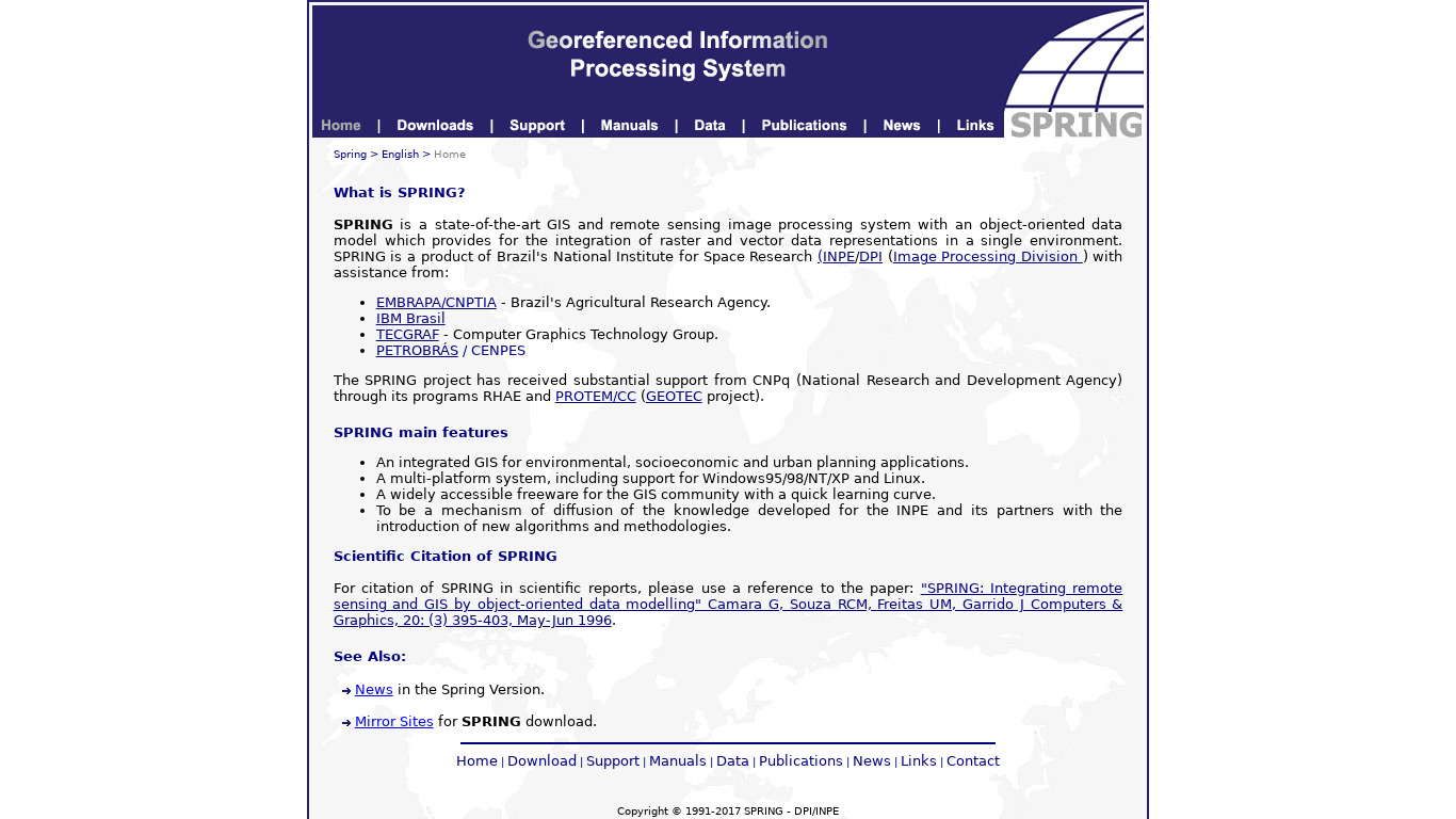 dpi.inpe.br Spring GIS Landing page