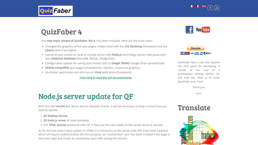 QuizFaber Landing Page