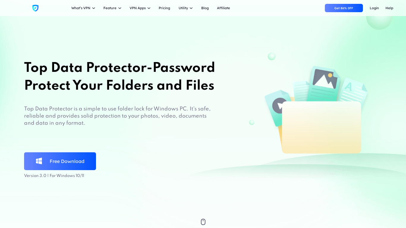 Top Data Protector Landing page