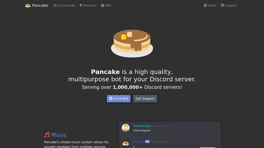 Pancake Bot Landing Page
