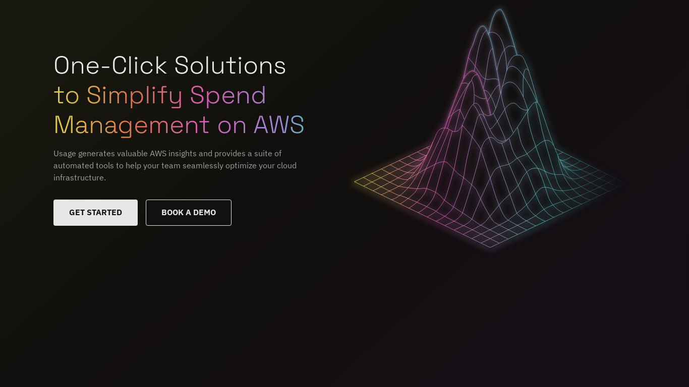 Usage AI Landing page