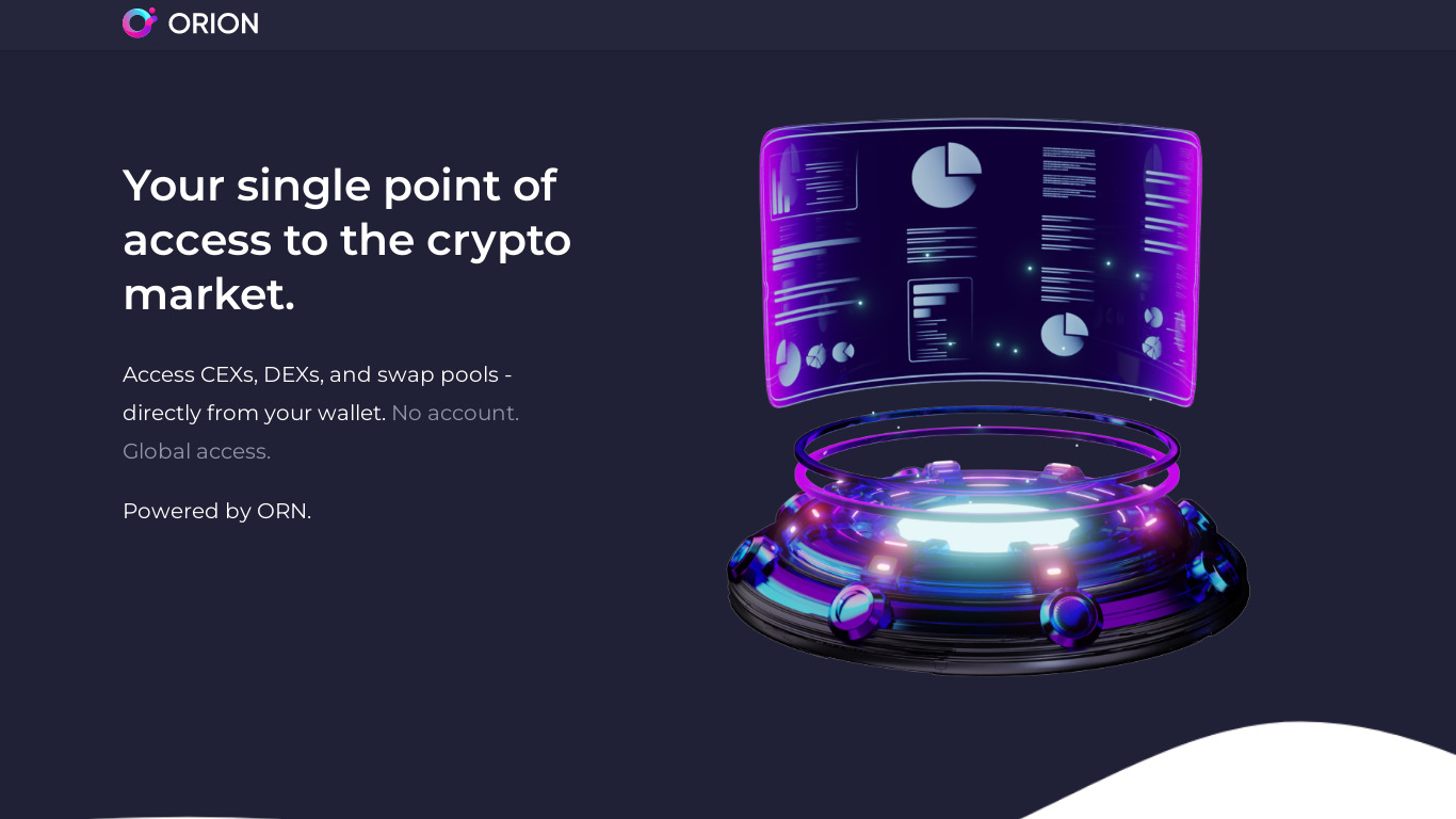 Orion Protocol Landing page