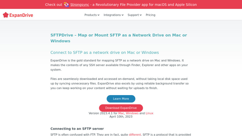 SFTP Drive Landing Page
