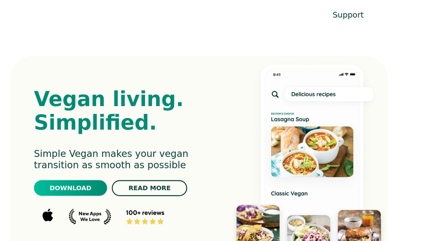 Simple Vegan: Recipes & Guides Landing Page