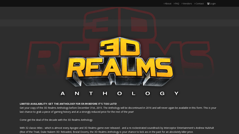 3D Realms Anthology Landing Page
